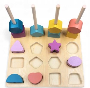 DREWNIANE KLOCKI KSZTAŁTY GEOMETRYCZNE ZABAWKA DLA DZIECKA NA PREZENT
