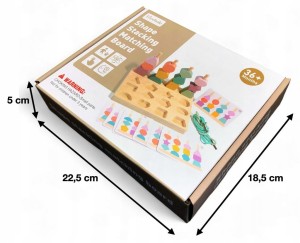 DREWNIANE KLOCKI KSZTAŁTY GEOMETRYCZNE ZABAWKA DLA DZIECKA NA PREZENT