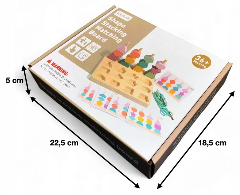 DREWNIANE KLOCKI KSZTAŁTY GEOMETRYCZNE ZABAWKA DLA DZIECKA NA PREZENT