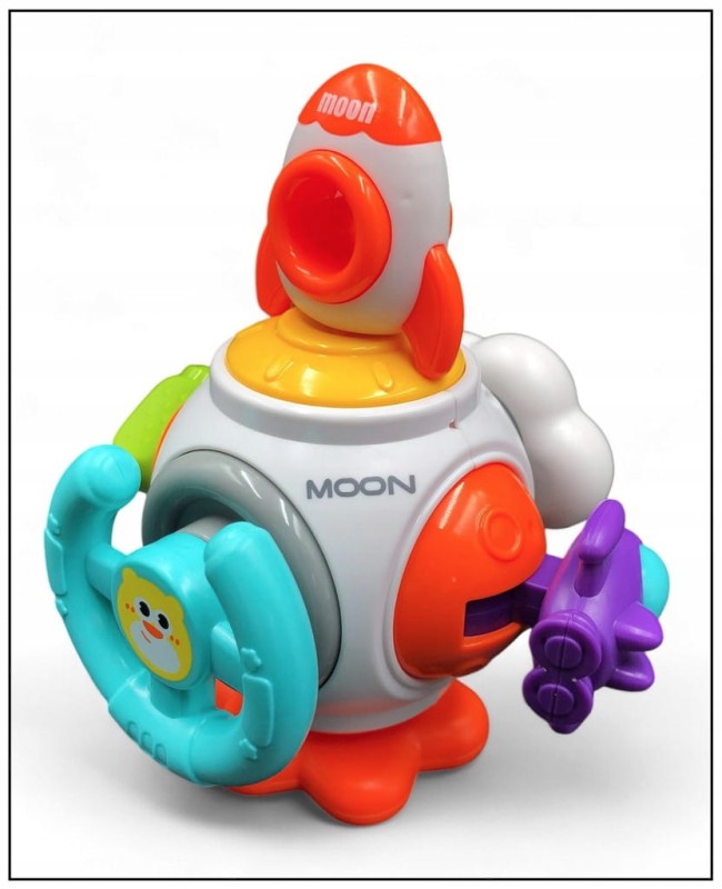 KOSTKA MANIPULACYJNA SENSORYCZNA ZABAWKA EDUKACYJNA MONTESSORI RAKIETA