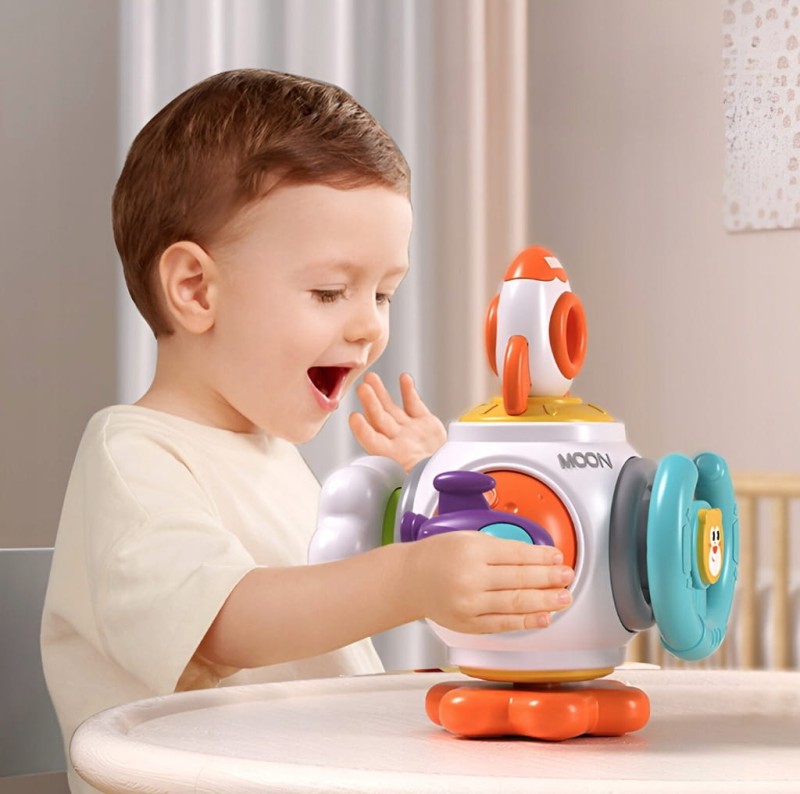 KOSTKA MANIPULACYJNA SENSORYCZNA ZABAWKA EDUKACYJNA MONTESSORI RAKIETA