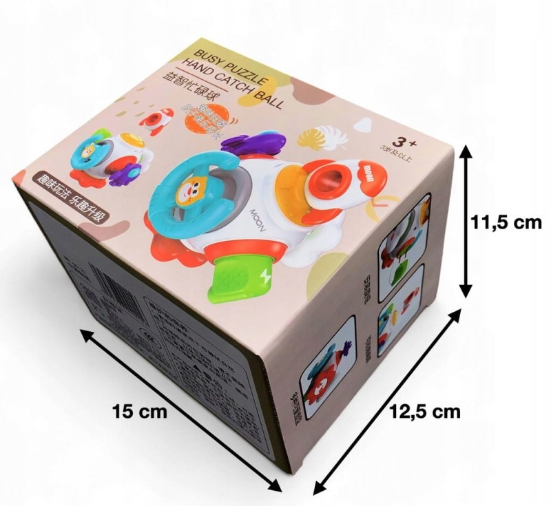 KOSTKA MANIPULACYJNA SENSORYCZNA ZABAWKA EDUKACYJNA MONTESSORI RAKIETA