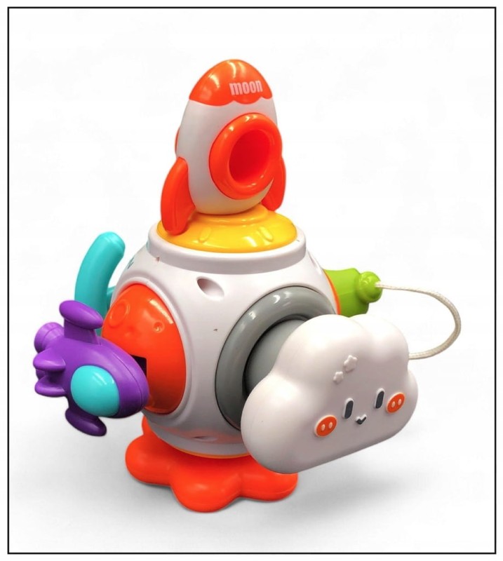 KOSTKA MANIPULACYJNA SENSORYCZNA ZABAWKA EDUKACYJNA MONTESSORI RAKIETA