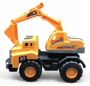 KOPARKA POJAZD BUDOWLANY PREZENT DLA CHŁOPCA ŻÓŁTA KOPARKA Z RUCHOMĄ ŁOPATĄ