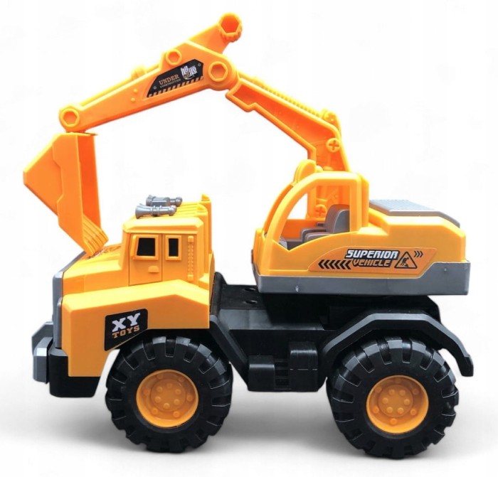 KOPARKA POJAZD BUDOWLANY PREZENT DLA CHŁOPCA ŻÓŁTA KOPARKA Z RUCHOMĄ ŁOPATĄ