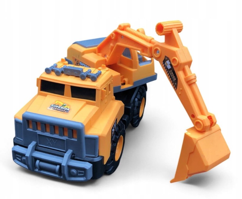 KOPARKA POJAZD BUDOWLANY PREZENT DLA CHŁOPCA ŻÓŁTA KOPARKA Z RUCHOMĄ ŁOPATĄ