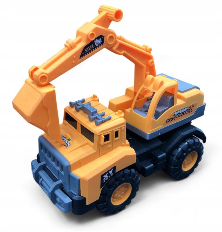 KOPARKA POJAZD BUDOWLANY PREZENT DLA CHŁOPCA ŻÓŁTA KOPARKA Z RUCHOMĄ ŁOPATĄ