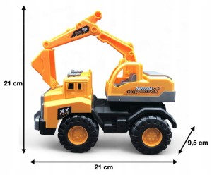 KOPARKA POJAZD BUDOWLANY PREZENT DLA CHŁOPCA ŻÓŁTA KOPARKA Z RUCHOMĄ ŁOPATĄ