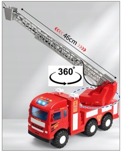STRAŻ POŻARNA ZABAWKA DLA DZIECKA Z DRABINĄ, WODĄ, MUZYKĄ I ŚWIATEŁKAMI