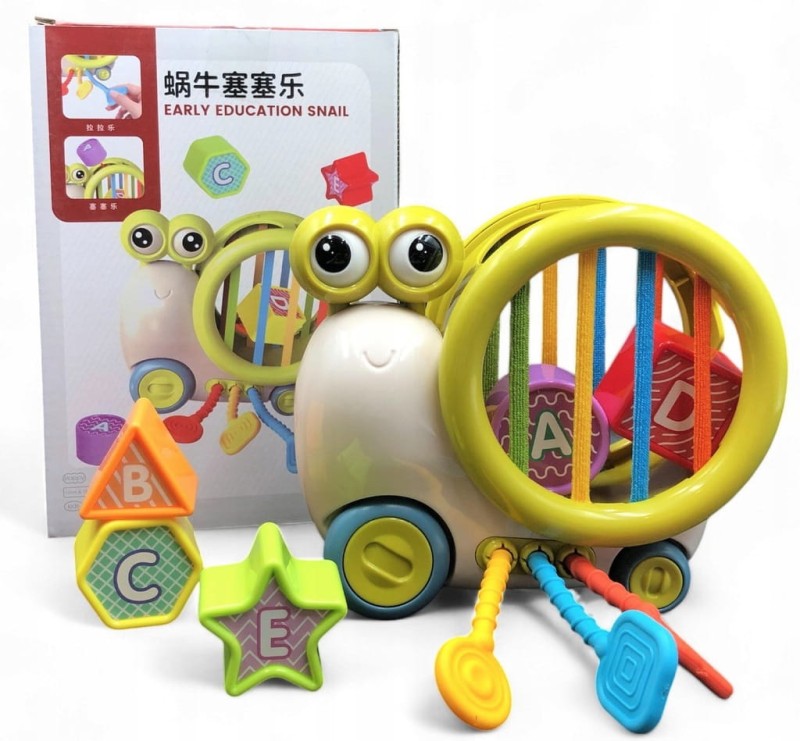 ZABAWKA DLA DZIECKA SENSORYCZNE LINKI DO PRZECIĄGANIA KSZTAŁTY KOLORY SNAIL