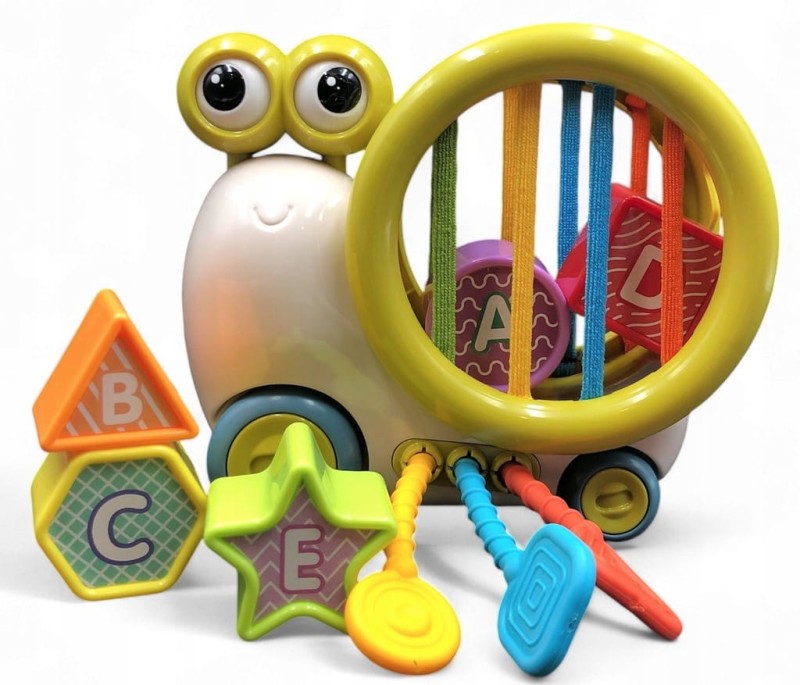 ZABAWKA DLA DZIECKA SENSORYCZNE LINKI DO PRZECIĄGANIA KSZTAŁTY KOLORY SNAIL