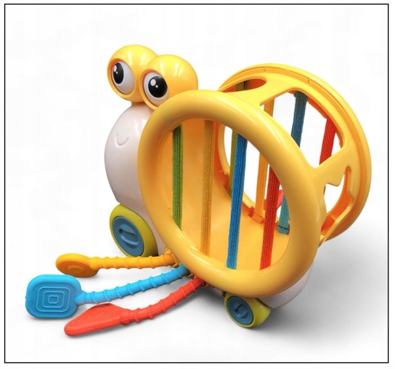 SENSORYCZNA ZABAWKA DLA DZIECKA KSZTAŁTY KOLORY LINKI DO PRZECIĄGANIA SNAIL