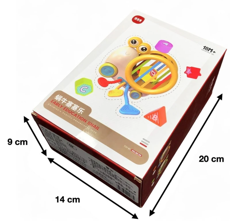 SENSORYCZNA ZABAWKA DLA DZIECKA KSZTAŁTY KOLORY LINKI DO PRZECIĄGANIA SNAIL