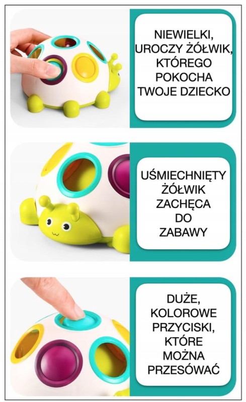 EDUKACYJNA ZABAWKA DLA DZIECKA UKŁADANKA LOGICZNA SENSORYCZNY GĄSIENICA