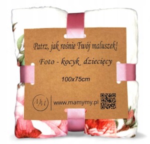 Prezent na baby shower dla przyszłej mamy dziewczynki fotokocyk z kwiatami poony