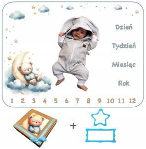 Prezent dla przyszłej mamy fotokocyk niemowlęcy zapakowany w eko pudełko poony