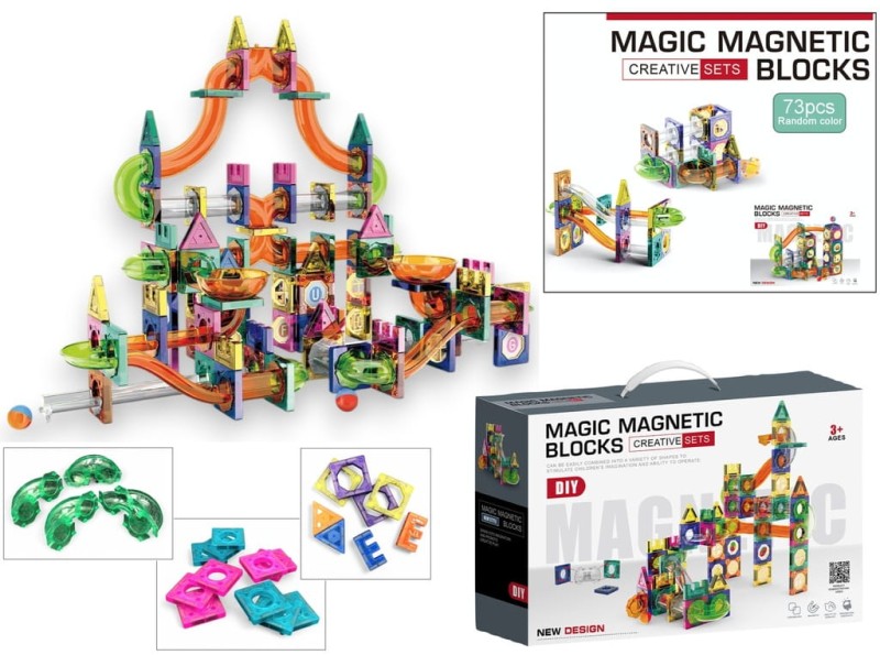 magnetyczne klocki 73 elementy klocki 3D