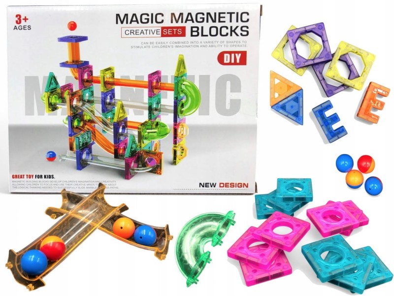 magnetyczne klocki 73 elementy klocki 3D