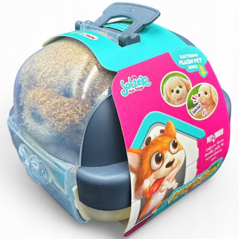 Interaktywny piesek szczeniaczek interaktywna zabawka dla dziecka z domkiem poony