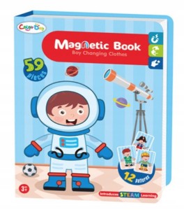 Układanka magnetyczna dla chłopca kosmos w postaci książki 59 elementów