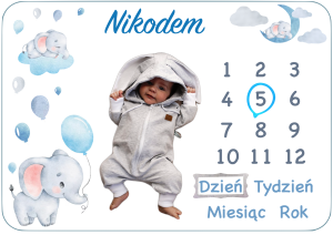 Mata do zdjęć z imieniem dziecka foto mata fotokocyk zapakowany na prezent poony