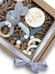 Witaj na świecie zestaw prezentowy na narodziny dziecka ekologiczny babybox poony
