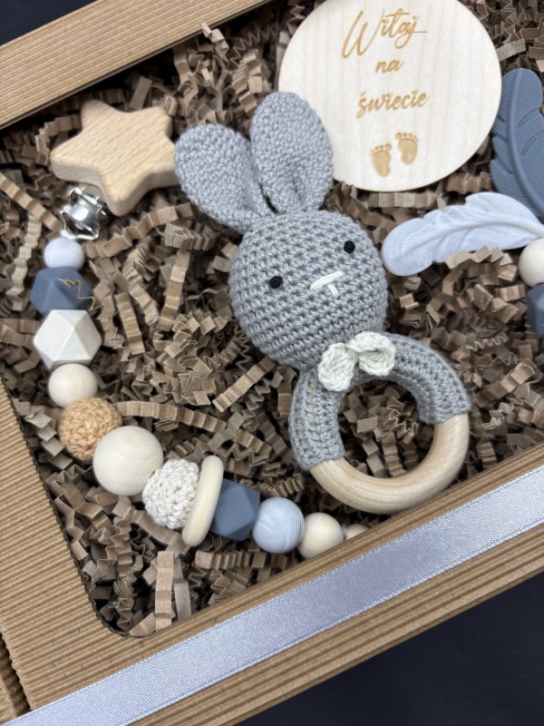 Witaj na świecie zestaw prezentowy na narodziny dziecka ekologiczny babybox poony