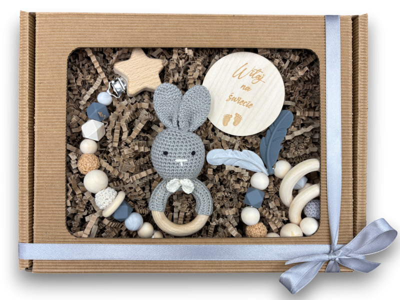 Witaj na świecie zestaw prezentowy na narodziny dziecka ekologiczny babybox poony