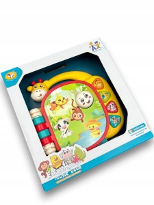książeczka interaktywna dla dziecka ze zwierzętami dźwięk przyciski światło - poony
