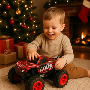 czerwony monster truck auto terenowe zabawka dla chłopca prezent na święta - poony