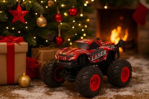 czerwony monster truck auto terenowe zabawka dla chłopca prezent na święta - poony