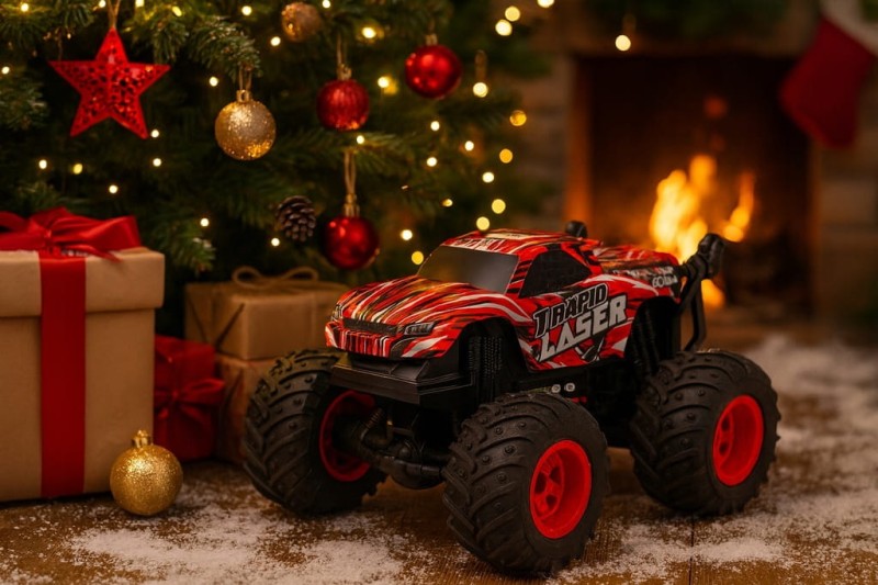 czerwony monster truck auto terenowe zabawka dla chłopca prezent na święta - poony