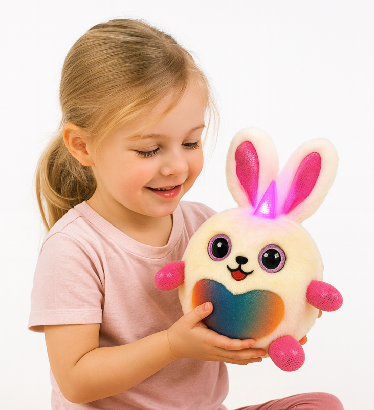 jednorożec maskotka interaktywna ze świecącym rogiem i nagrywaniem głosu - poony