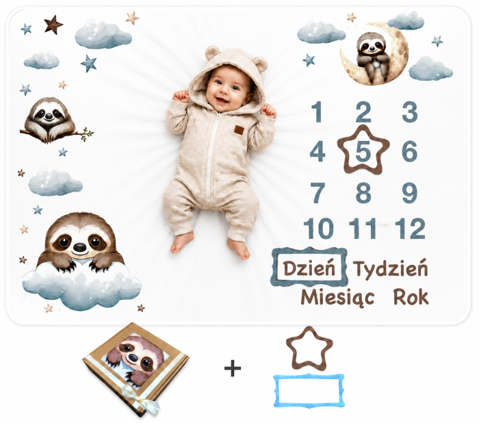 fotokocyk z leniwcem dla chłopca zapakowany na prezent poony.png