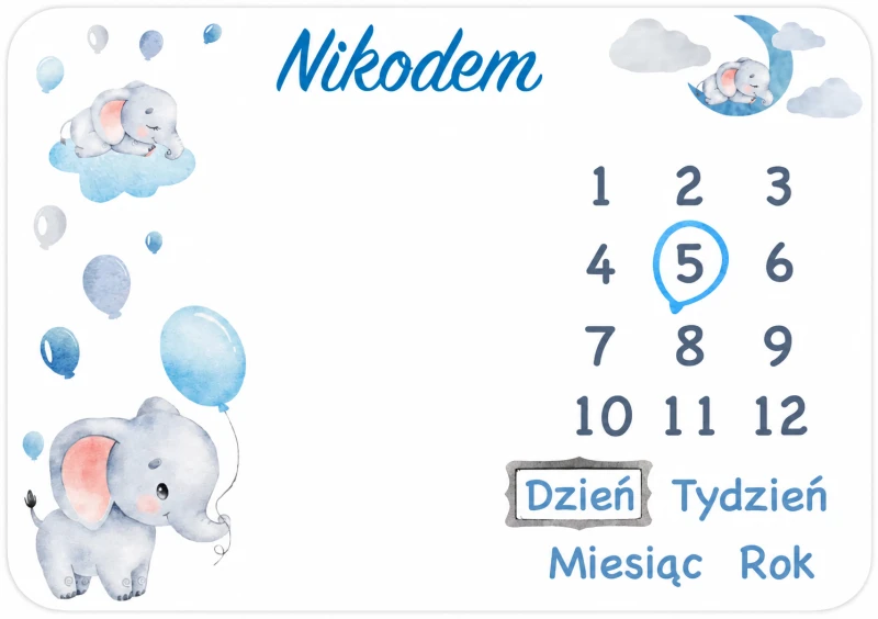 fotokocyk z słoniem i imieniem dziecka poony.png