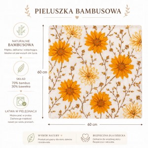 Zestaw prezentowy dla noworodka pieluszka bambusowa gryzak zawieszka do smoczka poony
