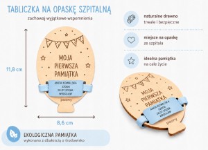 kocyk niemowlęcy zawieszka do smoczka tabliczka na opaskę szpitalną poony