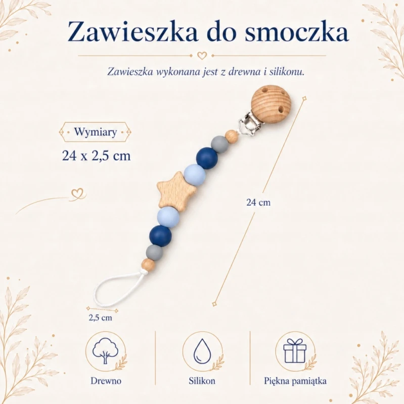 kocyk niemowlęcy zawieszka do smoczka tabliczka na opaskę szpitalną poony