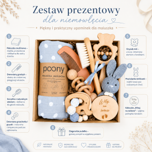 eko prezent dla niemowlaka gryzak grzechotka poony