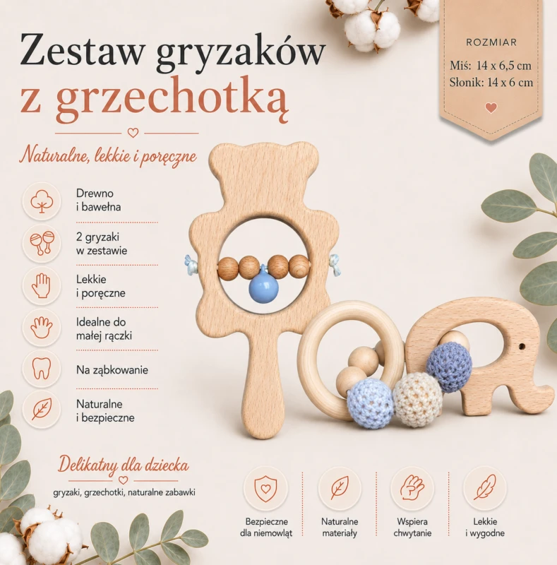 gryzak i grzechotka dla dziecka poony