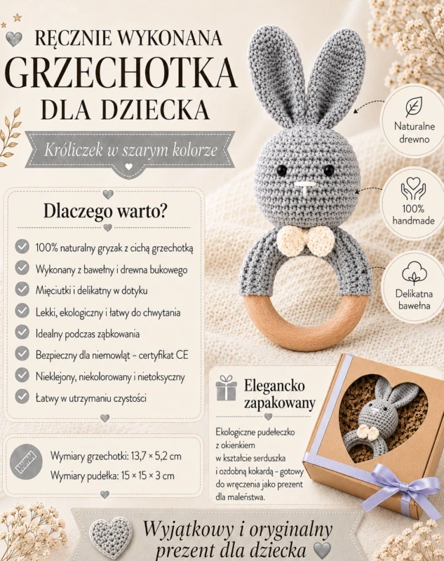 gryzak króliczek szary dla niemowlaka.png