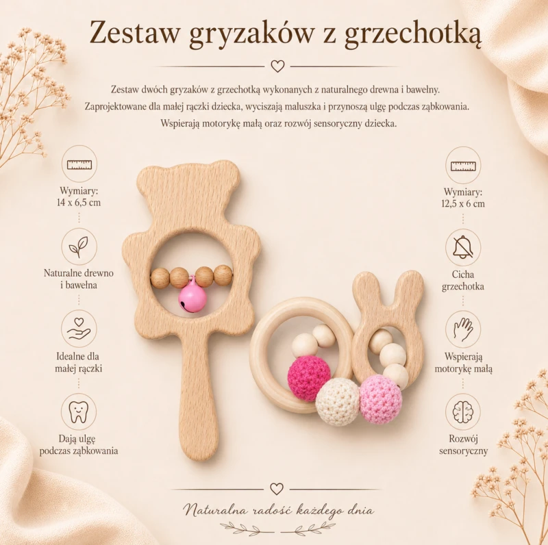 prezent gryzak i grzechotka poony