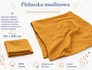 pieluszka muślinowa dla niemowlaka poony