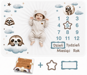 Foto kocyk dla chłopca Mata do zdjęć + ramki, Prezent na narodziny dziecka.png