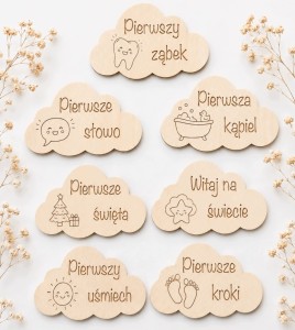 mata do zdjęć dziecka ze zwierzątkami + drewniane tabliczki fotokocyk poony
