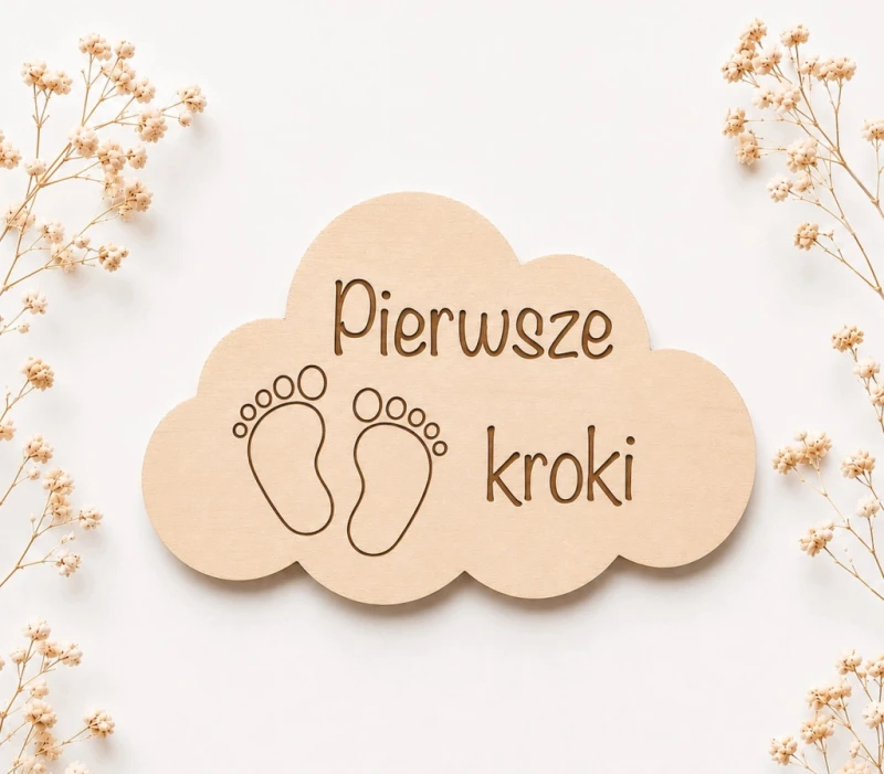 fotokocyk niemowlęcy + drewniane karty do zdjęć fotomata z misiem poony