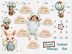 kocyk do zdjęć dla dziecka fotomata z króliczkiem fotokocyk+akcesoria poony
