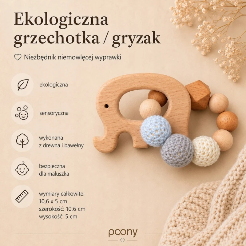prezent dla noworodka narodziny dziecka baby shower pieluszka gryzak poony