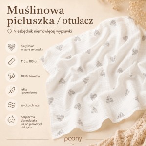 gryzak dla dziecka grzechotka pieluszka muślinowa zestaw prezentowy poony