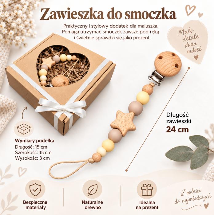 beżowa zawieszka poony